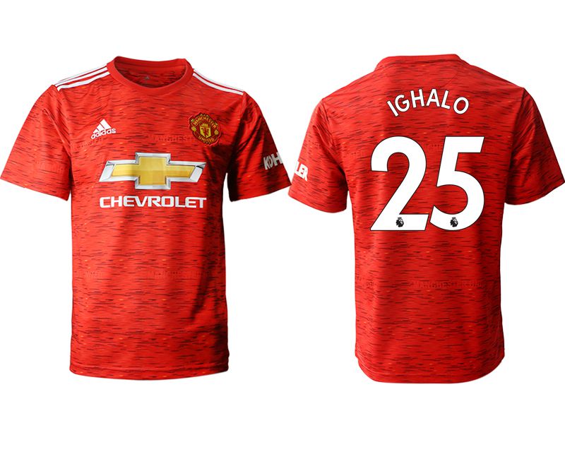 Men 2020-2021 club Manchester United home aaa version #25 red Soccer Jerseys